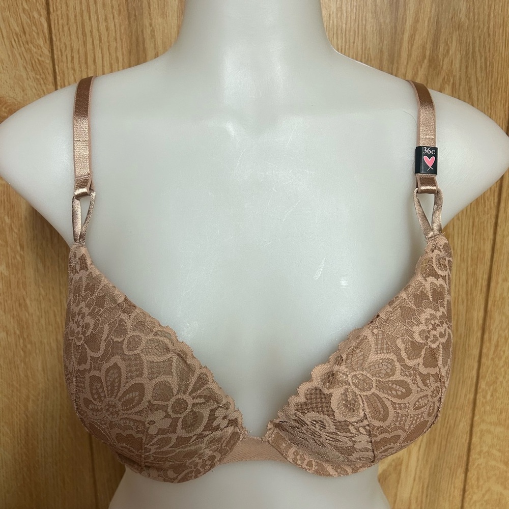 Victoria’s Secret Sexy Tee Marzipan Lace Push Up Bra Size 36C - Picture 2 of 9